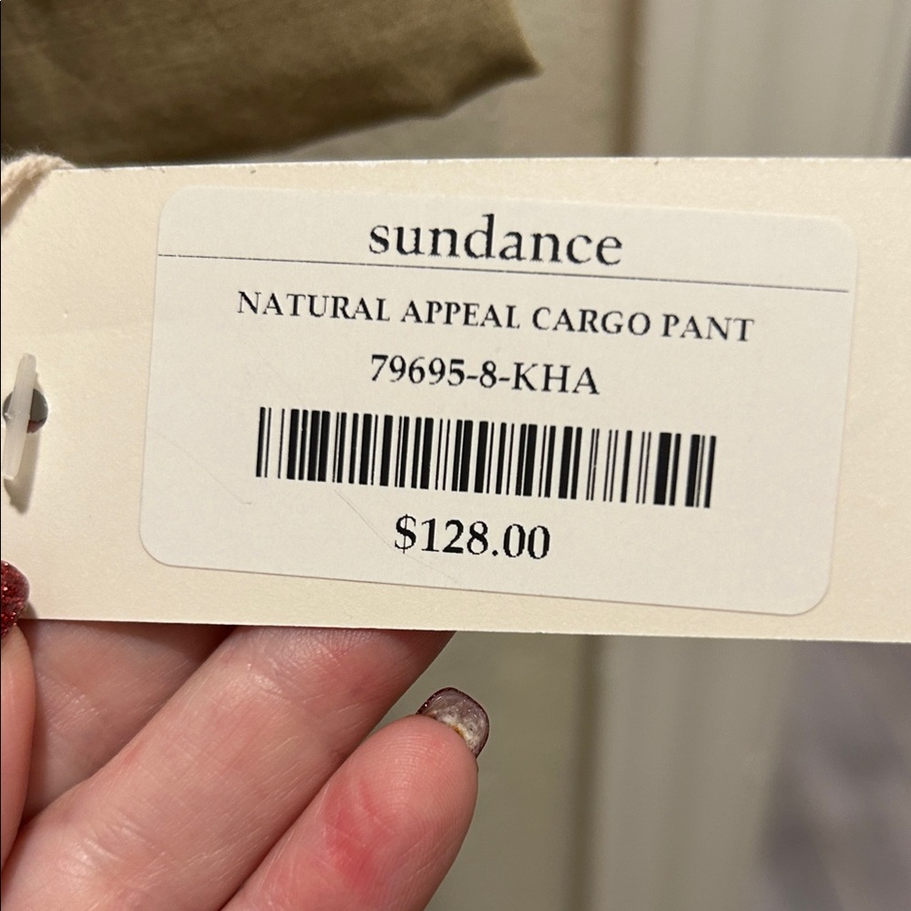 Sundance Khaki Cargo Pants with embroidery